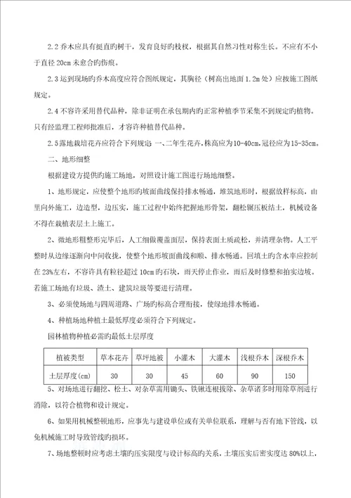 园林绿化工程施工组织设计方案