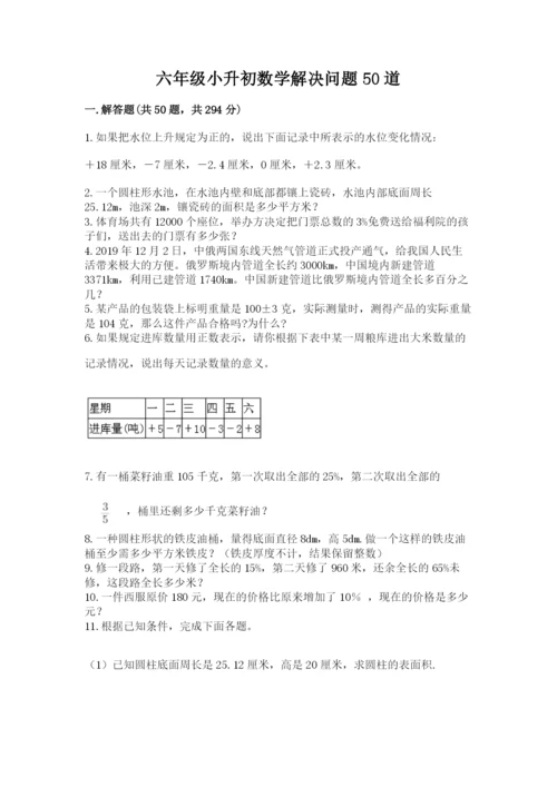 六年级小升初数学解决问题50道（易错题）.docx