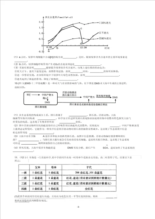 四川省成都外国语学校2015届高三10月月考生物教案