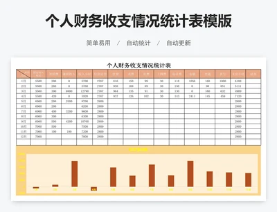个人财务收支情况统计表模版