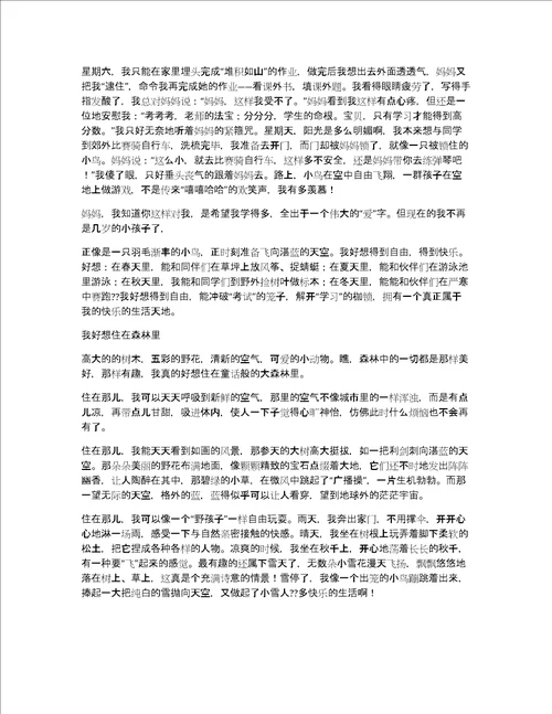 向往自由作文400