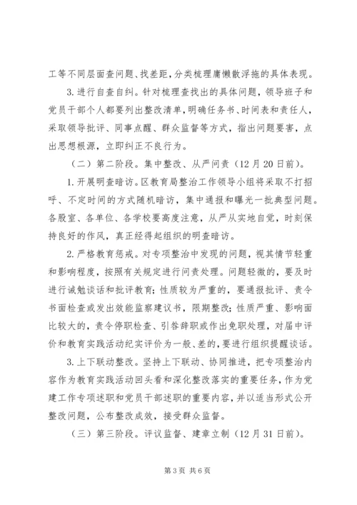 高中学习“关于开展庸懒散浮拖问题专项整治工作”实施方案.docx