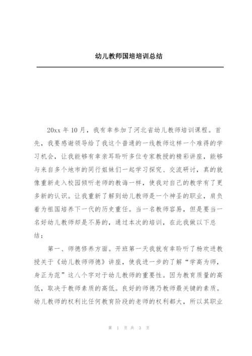 幼儿教师国培培训总结.docx