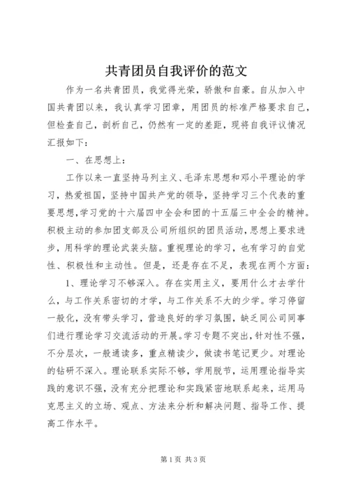 共青团员自我评价的范文精编.docx