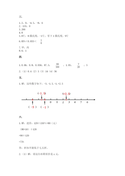 小学六年级数学毕业试题附答案（巩固）.docx
