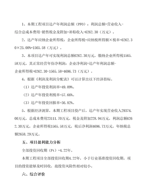 南京复合纤维项目财务分析报告