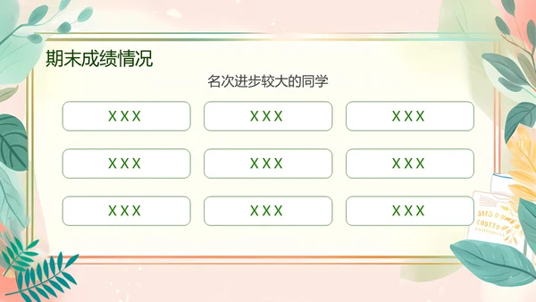 小清新初三期末家长会PPT模板