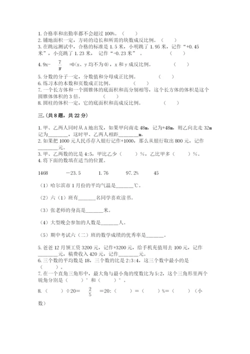 河南省【小升初】2023年小升初数学试卷含答案（能力提升）.docx