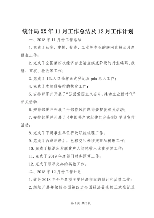 统计局XX年11月工作总结及12月工作计划.docx