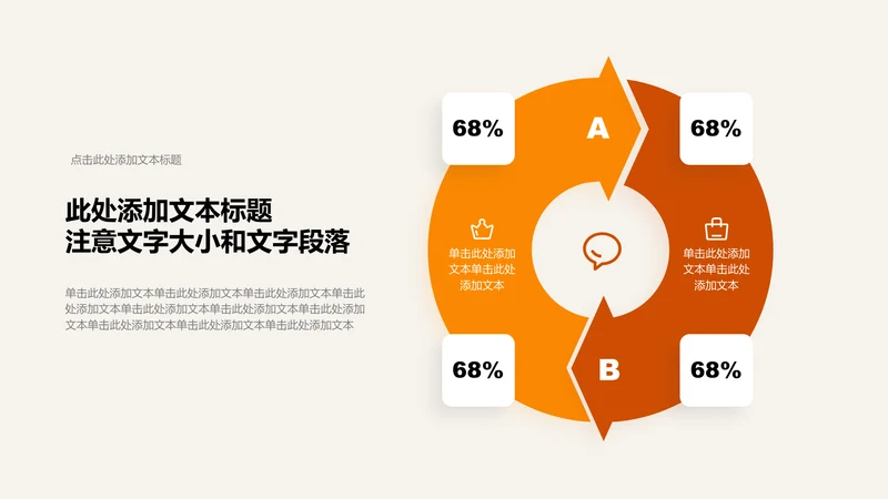 关系页-橙色简约风2项循环关系图示