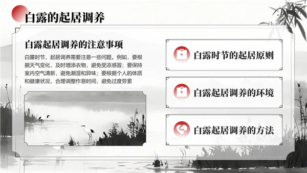 黑白色中国风白露节气学校主题班会PPT模板