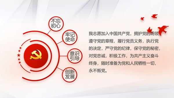 红色大气党支部党建学习教育活动动态PPT模板