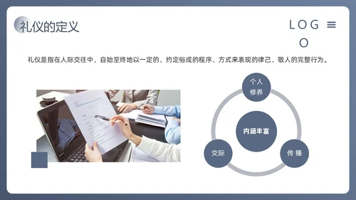 蓝色简约人际沟通与社交礼仪PPT模板宣传PPT动态PPT