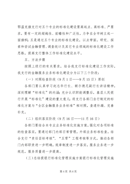 银行标准化管理实施方案 (5).docx