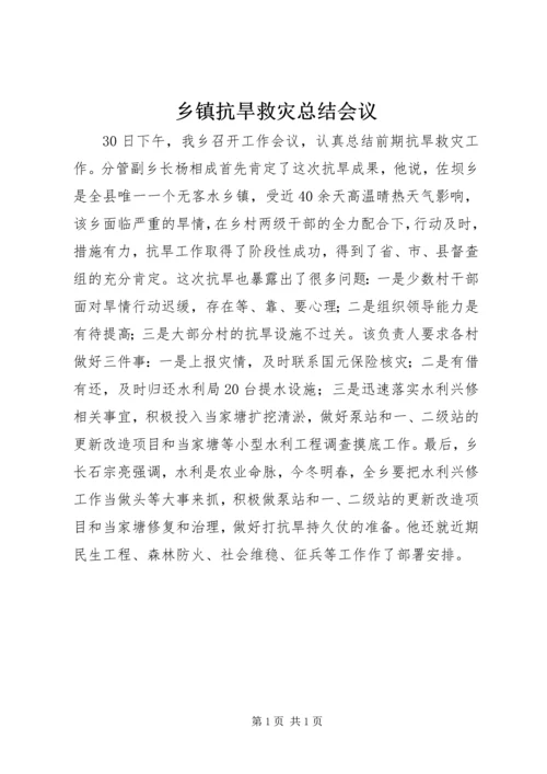 乡镇抗旱救灾总结会议.docx