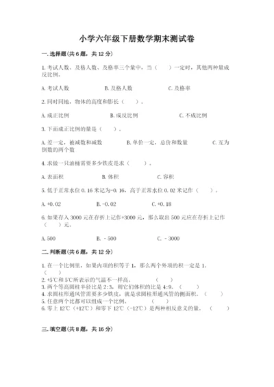 小学六年级下册数学期末测试卷附答案ab卷.docx