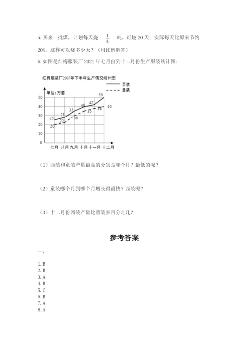 人教版数学小升初模拟试卷附答案ab卷.docx