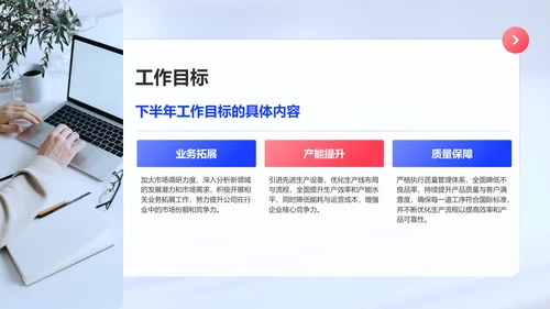 蓝色渐变风年中工作亮点展示PPT模板