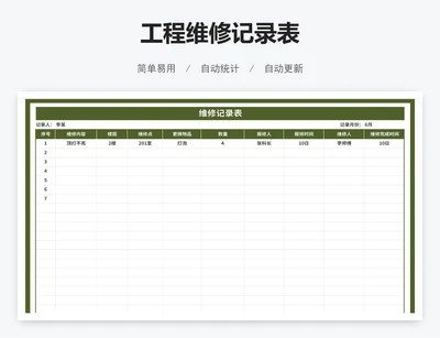 工程维修记录表