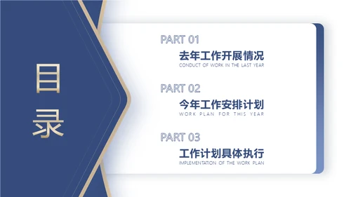蓝金色信封创意工作计划通用PPT模板