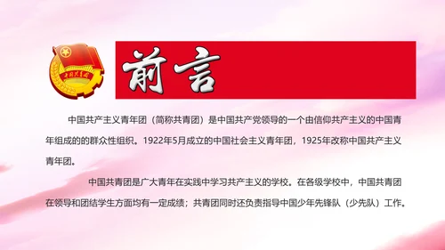 中国共青团年轻就是力量青春梦想工作汇报PPT模板