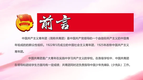 中国共青团年轻就是力量青春梦想工作汇报PPT模板