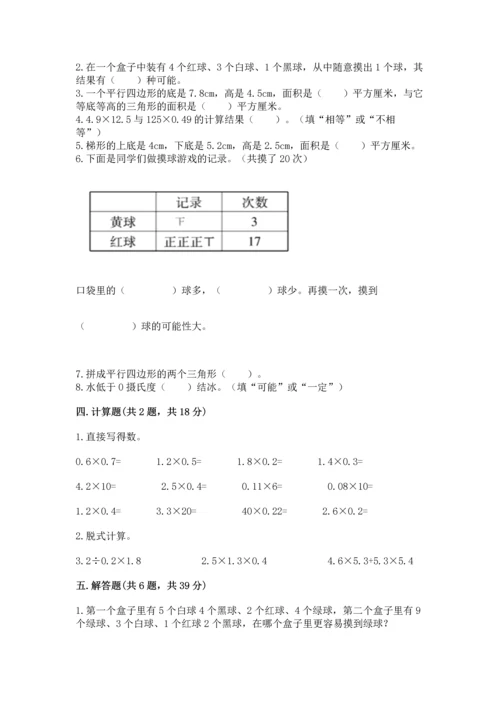 小学数学五年级上册期末测试卷附答案（典型题）.docx