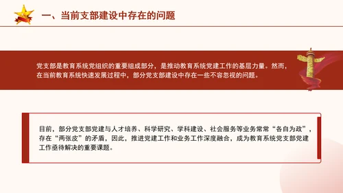 教育系统党课发挥党支部战斗堡垒作用实现党建业务双融双促PPT