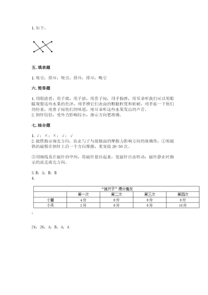 教科版二年级下册科学知识点期末测试卷带答案（精练）.docx