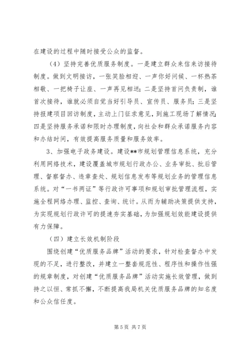 市规划局创优质服务品牌活动实施方案 (5).docx