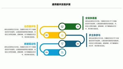 绿色简约风4项循环PPT单页