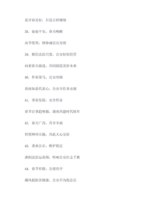 公安题材春联