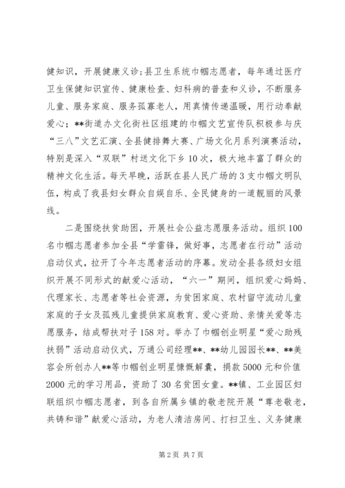 县开展巾帼志愿者服务活动调研报告.docx