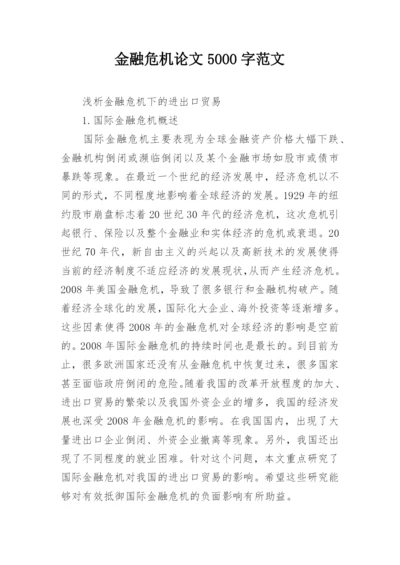 金融危机论文5000字范文精编.docx