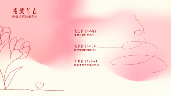 粉色情人节弥散线条节日风格PPT模板
