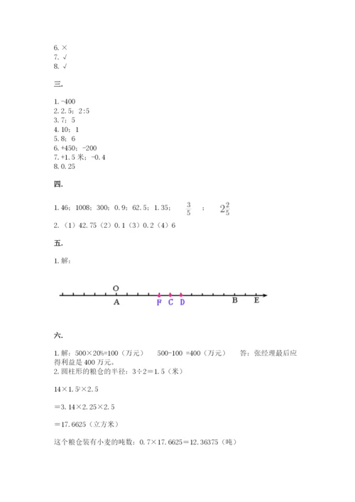 人教版六年级数学小升初试卷带答案（培优）.docx