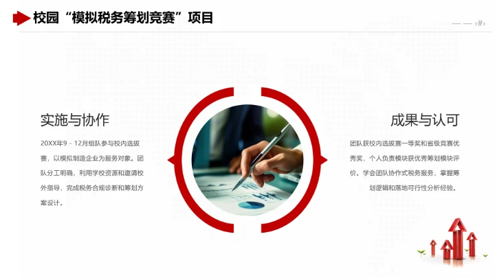 红色商务风会计学专业大学生职业生涯规划发展展示PPT模版