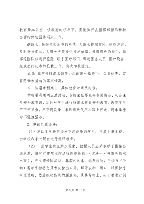 防溺水安全应急预案预防溺水事故应急预案.docx