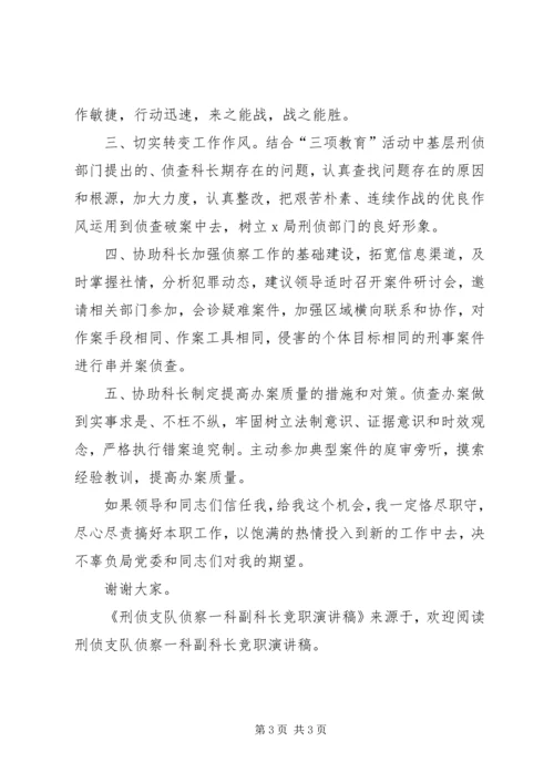 刑侦支队侦察一科副科长竞职演讲稿 (4).docx