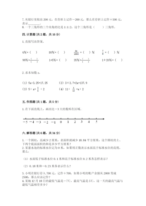 北京版六年级下册数学期末测试卷及答案（典优）.docx