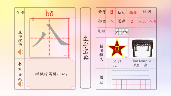 【拼音生字宝典】统编版语文一上第一单元生字课件(共38张PPT)