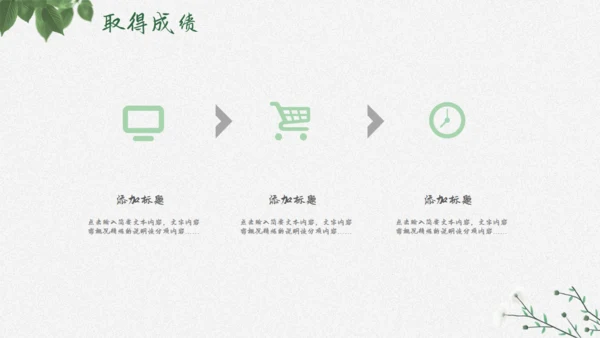 花卉植物清新雅致，述职报告通用PPT模板