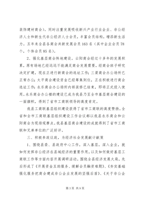 县工商联会员代表大会工作报告和主持词 (2).docx