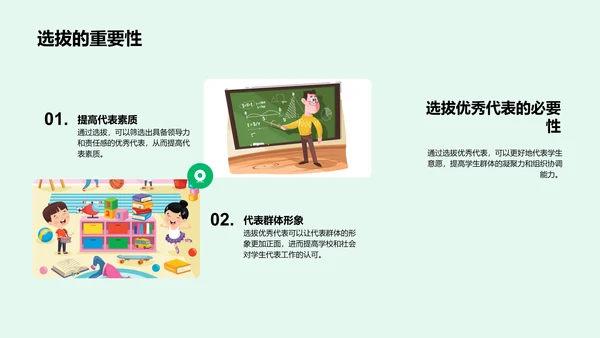 学生代表的领导力PPT模板