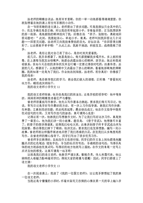 我的语文老师小学作文