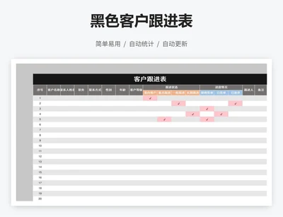 黑色客户跟进表
