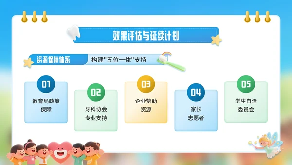 蓝色卡通风爱牙日口学校健康教育宣传PPT模板