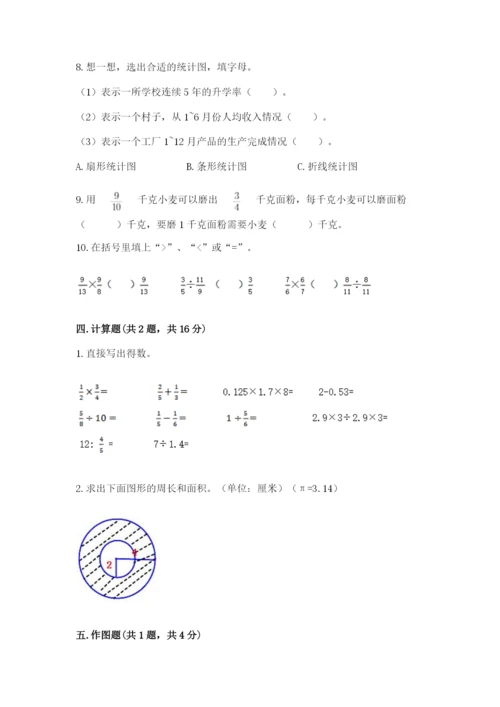 人教版六年级上册数学期末测试卷带答案（预热题）.docx