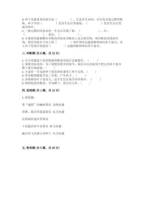 教科版科学四年级下册第一单元《植物的生长变化》测试卷审定版.docx