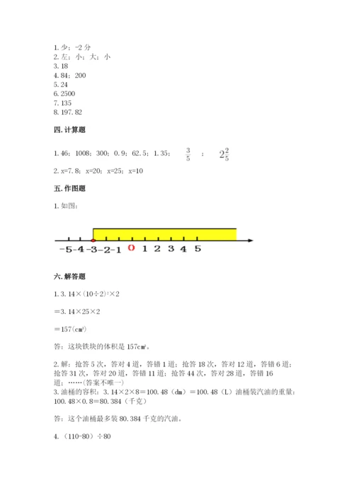 开阳县六年级下册数学期末测试卷一套.docx